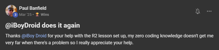 Testimonial screenshot
