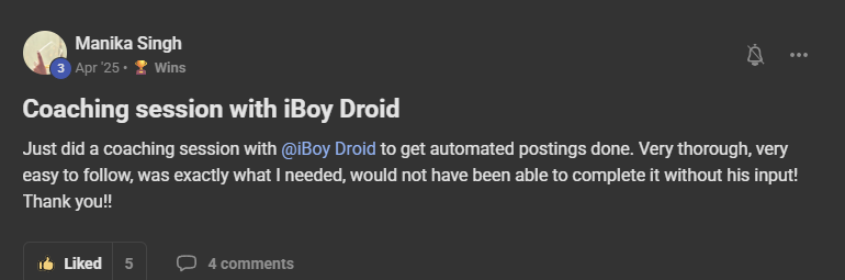 Testimonial screenshot